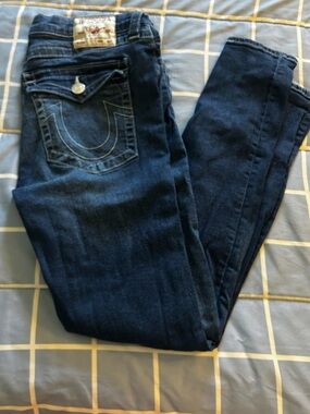 True Religion Indigo Denim Jeans with Red Label Patch
